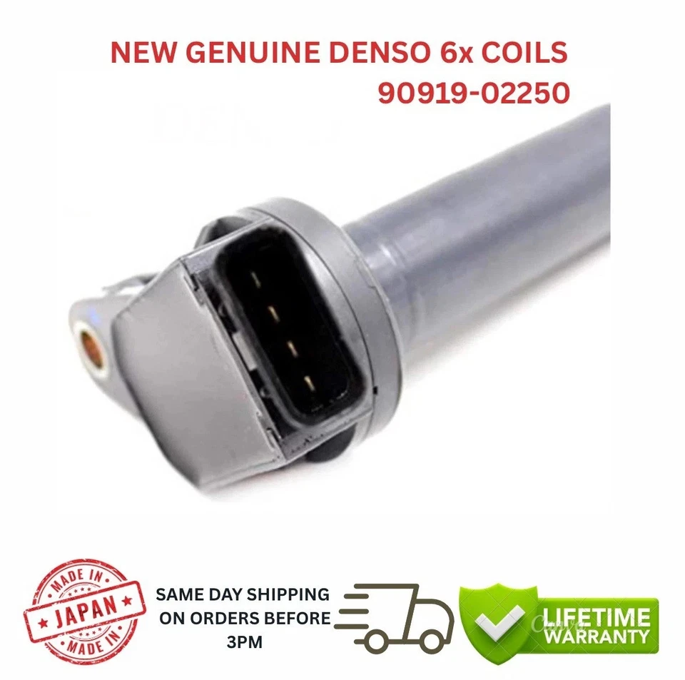 全新 x8 原始设备制造商 电装点火线圈 适用于 2005 - 2020 年 丰田雷克萨斯 I4 V6 V8,90919-02250 — 第 3/4 张图片