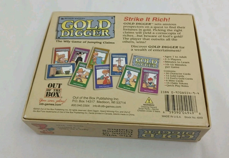 2002 Gold Digger The Wily Game Of Jumping Claims Board Game Complete Very Good ! - Image 3 of 3
