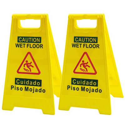 #ad #ad 2 Pack Caution Wet Floor Sign 17.5quot; Height Bright Yellow Double Sided Folding $20.95