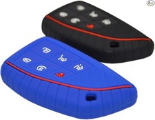 Silicone 6 Buttons Key Cover Case Protector 6 buttons Black Blue,with red line