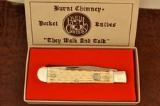 BURNT CHIMNEY by BOKER SOLINGEN GERMANY BURNT BONE TRAPPER KNIFE NKCA (23800