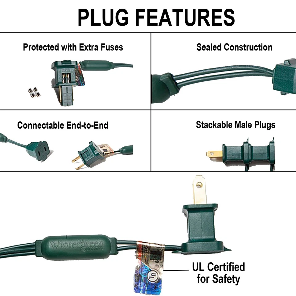 4 упаковки - 5 мм - светодиодные гирлянды - расстояние 4 дюйма - зеленый провод (6 цветов) - Изображение 4 из 4