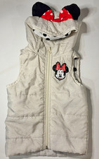 Disney Minnie Mouse Girls 2T Hooded Insulated Full Zip Puffer Vest Polka Dot
