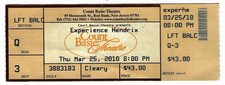 Billy Cox Susan Tedeschi 3/25/10 Red Bank NJ Experience Hendrix Ticket! Jimi