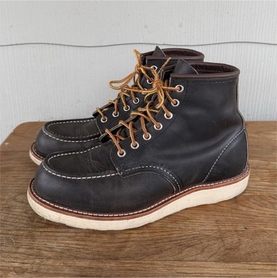 Red Wing Black Charcoal Heritage Moc Toe 6 inch Work Boots Lace Up