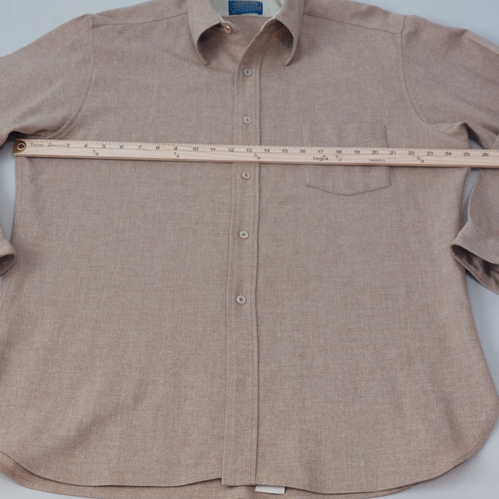 Vintage Pendleton Lightweight Virgin Wool Tan Shi… - image 4