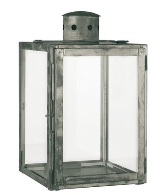 Ib Laursen - Laterne Windlicht Kerzenhalter H 29cm Glas Metall Grau 57233-18