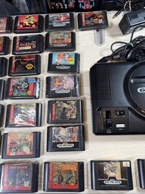 Sega Genesis 16-Bit Console + 34 Games Lot &ndash; Controller & Power Adapter Included