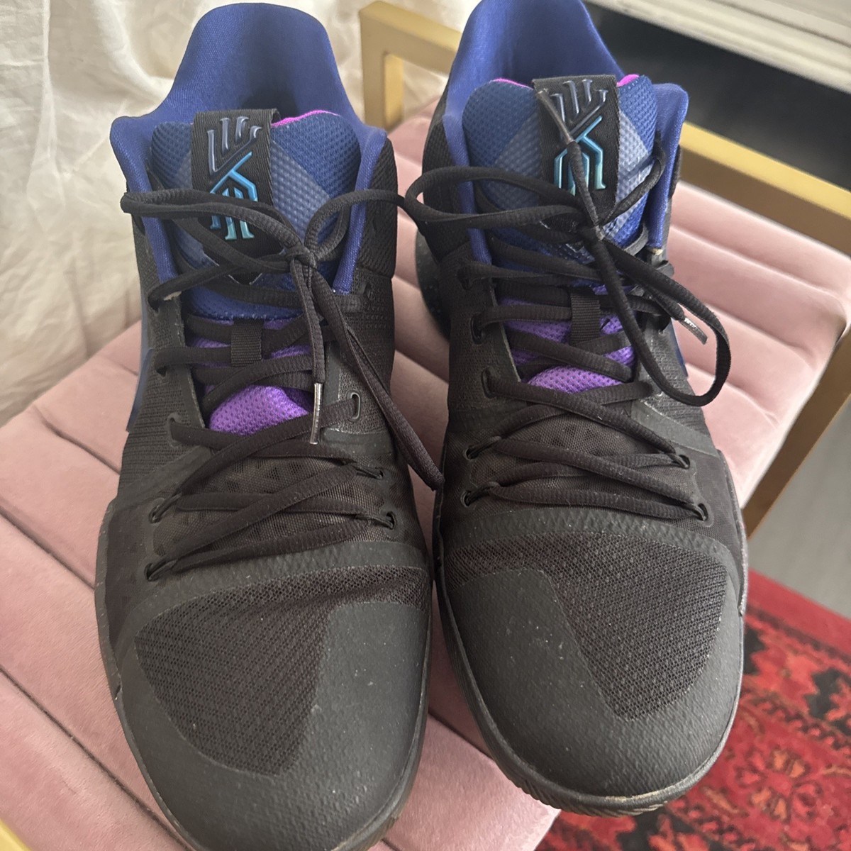 Mens Nike Kyrie 3 Flip The Switch Pack Black Neon Blue Purple Size