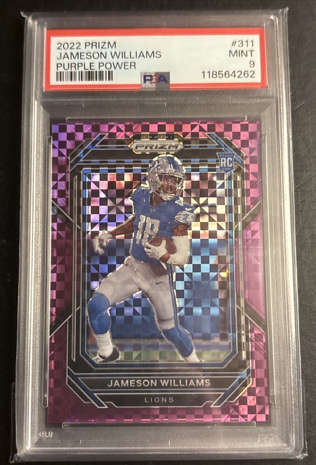 PSA 9 - 2022 Panini Prizm JAMESON WILLIAMS Purple Power Prizm RC Rookie /49 #311