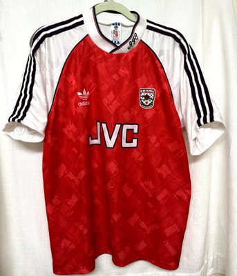 Vintage Arsenal Soccer Jersey Rare 90s Home JVC Football Shirt