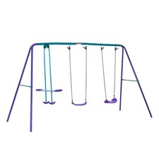 Outdoor Kids Playset with Glider and Two Swings 396lb Total Capacity