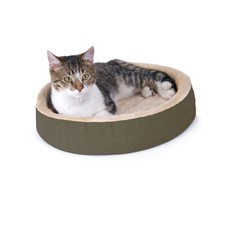K H Pet Products Thermo-Kitty Cuddle Up Bed Mocha 16" x 16" x 3"