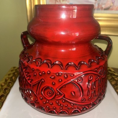 Vtg MCM Alvino Bagni Raymor Italy Ceramic Fish Vase Pottery