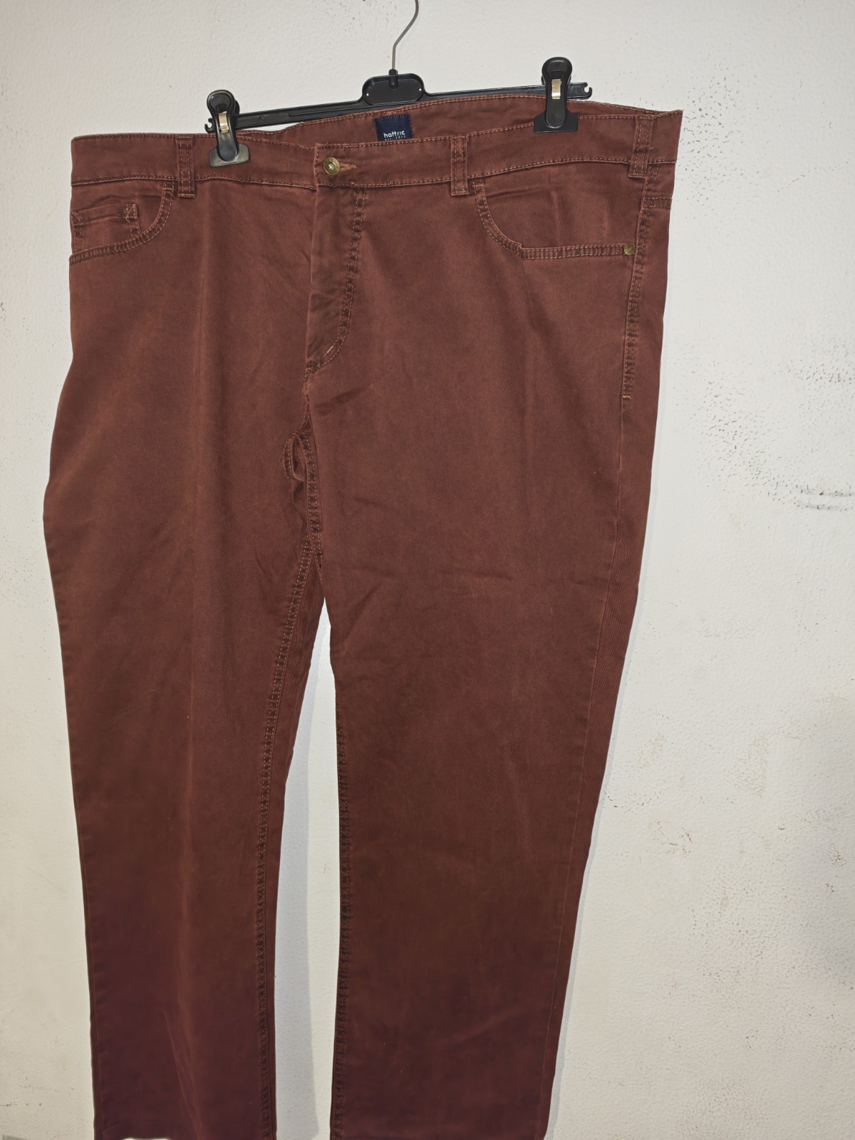 Hattric HARDY pantaloni uomo marroni cotone twill 5 tasche Gr. 118 regular