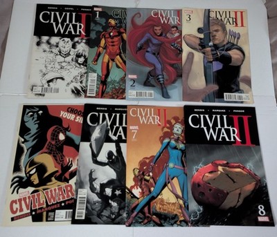 Civil War II (2) 8 x Marvel Comics No 0, 1, 2,3, 5, 6, 7, 8 Brian Michael Bendis