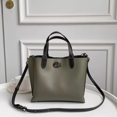 NEW COACH Willow Tote 24 Signature Canvas 2 way Crossbody Bag C8561 Olive Green