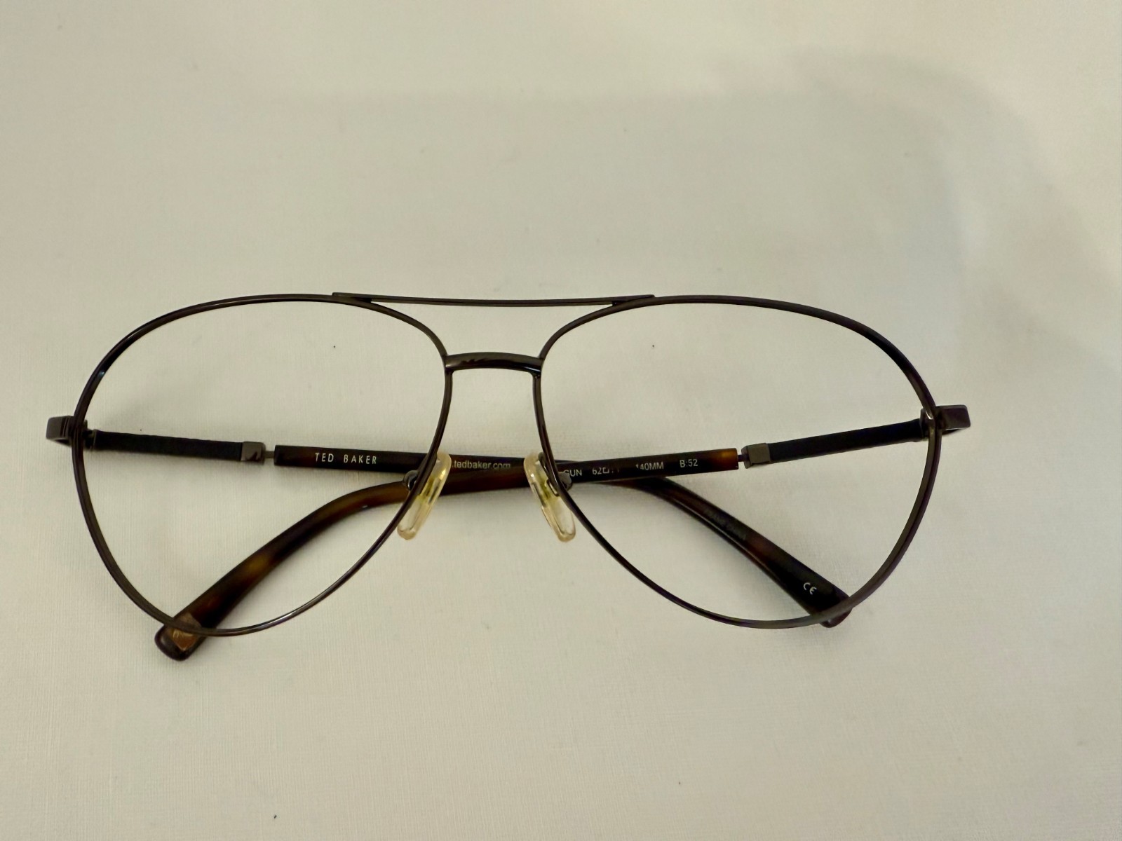 Ted Baker Eyeglasses, Frames Only, B695 GUN, B:52 Metal, Gunmetal, Aviator