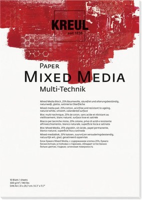 Kreul Paper Mixed Media 10 Blatt 300 g/m², DIN A4  Malblock
