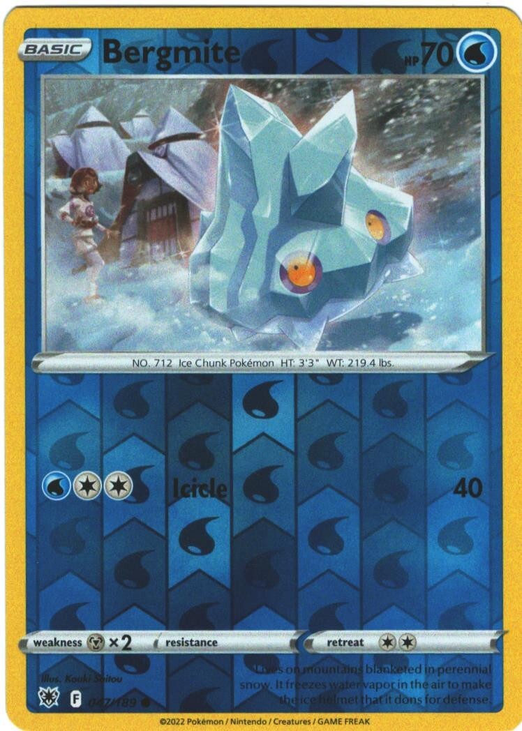 Bergmite 47/189 Astral Radiance Reverse Holo Common Pokémon TCG