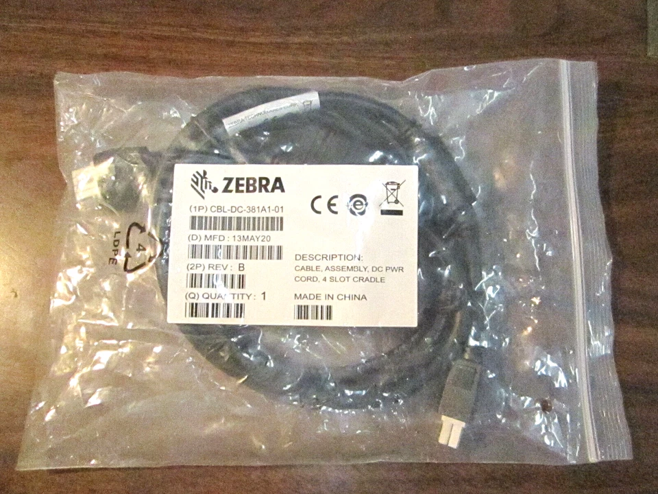 Zebra CBL-DC-381A1-01  Cable Assembly Dc Pwr Cord 4Slot Cradle, - Image 3 of 3