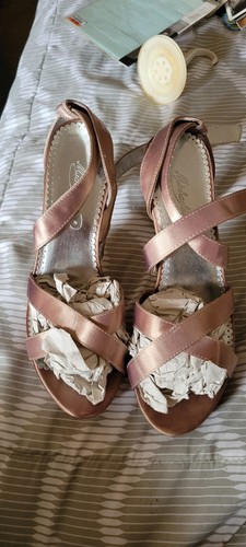 Michaelangelo Pink Mauve Satin Women's Pumps David Bridal Size 8 Heel 4”
