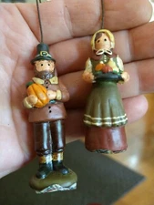 6 Thanksgiving Fall Hand Painted Resin Ornaments Decorations Salem Collection