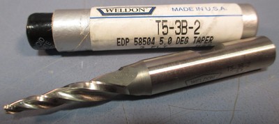 3//8/"SHK 3FL 1/"LOC 3//32/"DIA HSS USA Weldon 5° Tapered End Mill:T5-3B-2