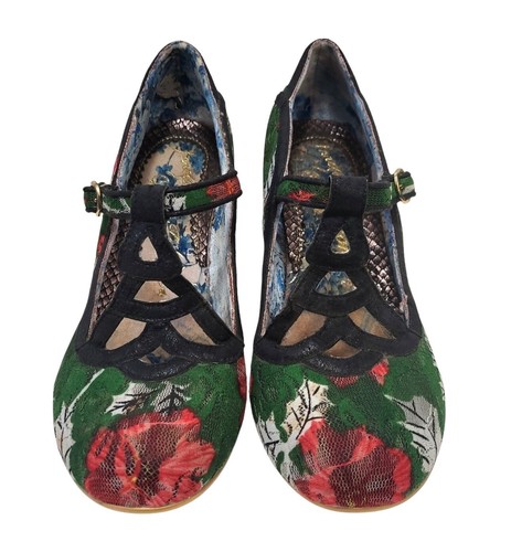 IRREGULAR CHOICE Iconic Mary Jane Shoe Women Size 10 Nicely Done Floral Low Heel - Picture 2 of 13