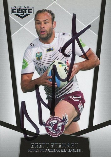 Signed 2015 Manly Sea Eagles NRL ESP Elite Card - Brett Stewart - Picture 1 of 3