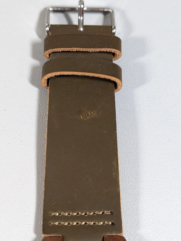 Brown Wood Dial Round Case Brown Faux Leather Band Watch - Image 2 of 4