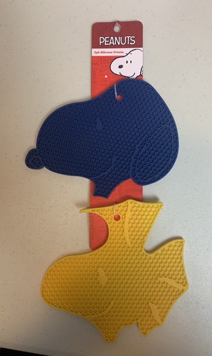 Peanuts SNOOPY & WOODSTOCK Silicone Kitchen Trivets Brand New Package - 第 1/8 張圖片