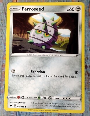 FERROSEED Basic Pokemon Card Vivid Voltage 123/185 Common 2020 | eBay
