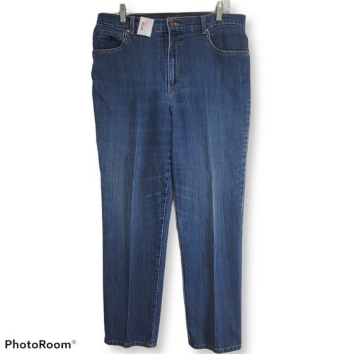 Blue Denim Jeans Sz 14 Stretch Tapered 