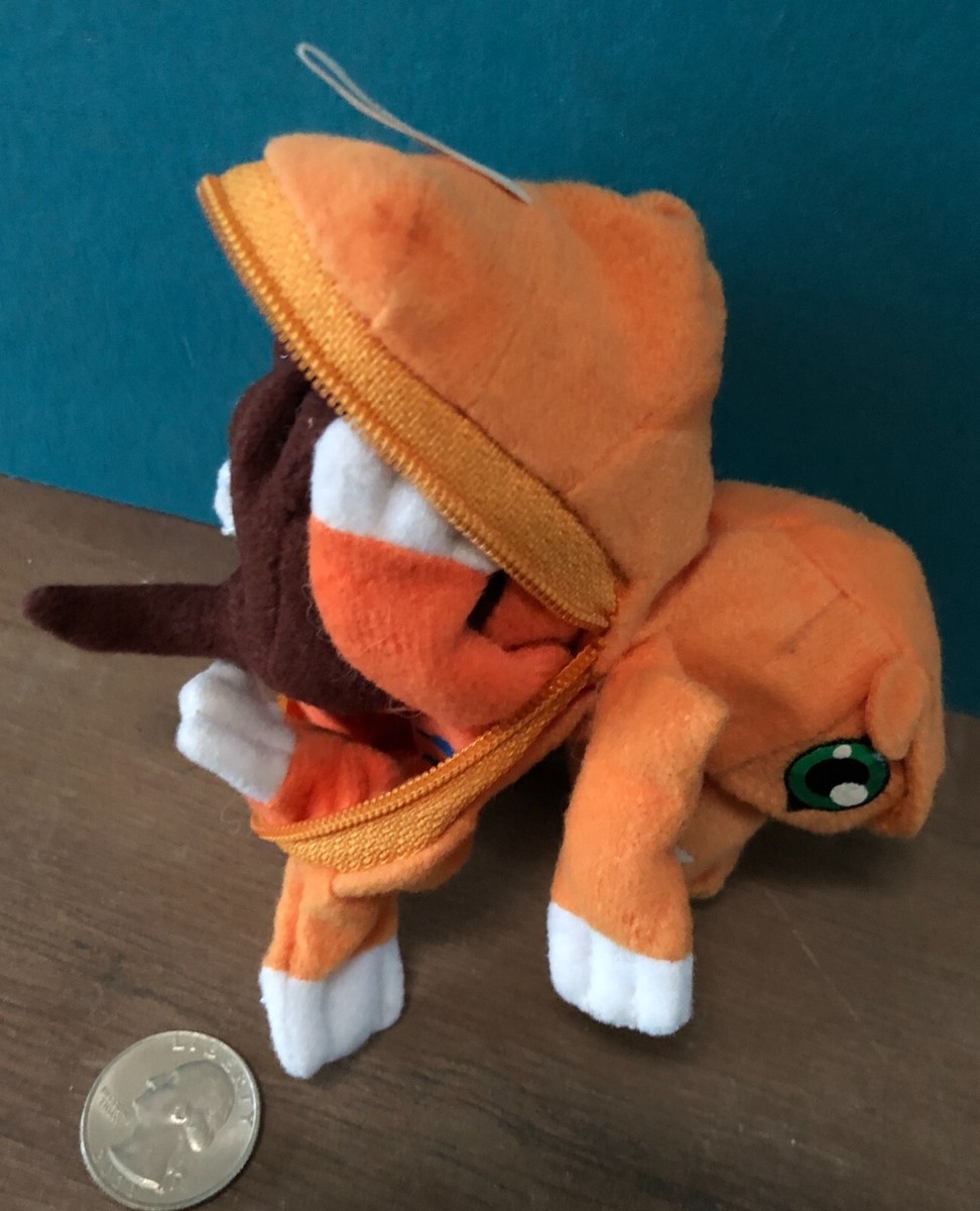 RARE Digimon Adventure Agumon-to-Greymon Reversible Plush Toy 1999