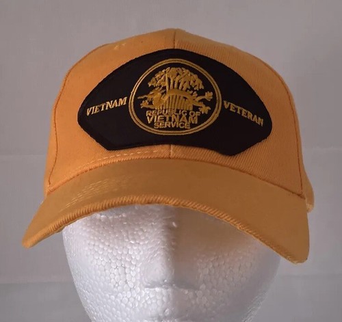 VIETNAM VETERAN Strapback Cap Hook Loop Hat Service Patch US Military Truppe - Foto 2 di 11