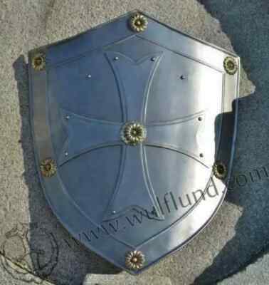 Medieval Knight Heater Shield Sca Larp Waster 18 G. Steel Battle Armor Shield