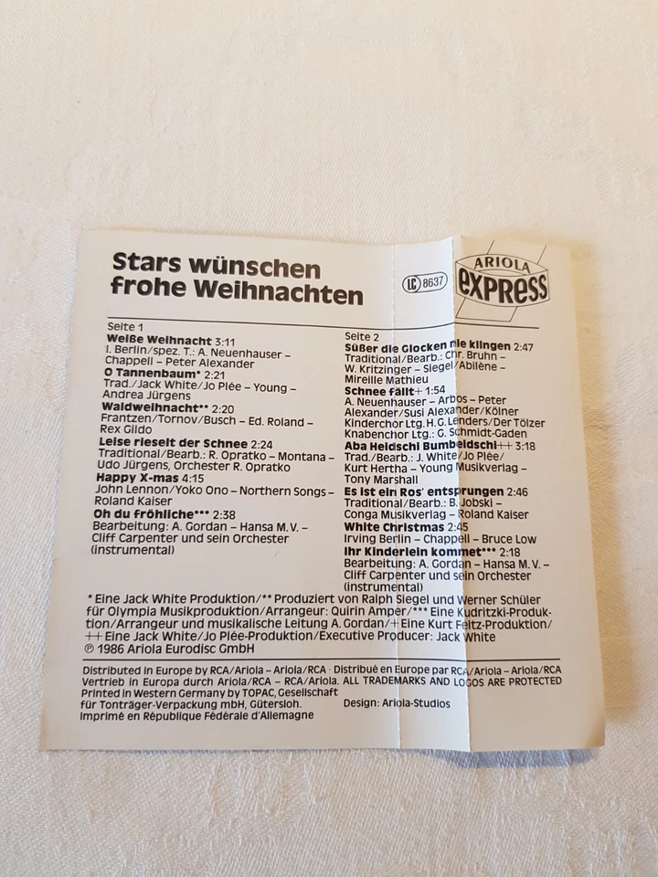 Stars  wünschen  frohe  Weihnachten  -  Musikkassette - Bild 2 von 2