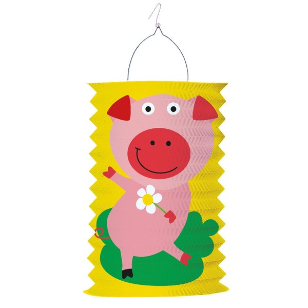 Zuglaterne Bauernhof Schweinchen Zuglaterne 28 Cm Lampion Party-image