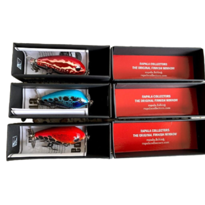 New RAPALA COLLECTORS LIMITED EDITION FAT RAP PROP SET OF 3 TOP