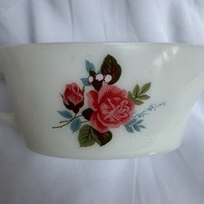 Vintage Mid century Retro Floral Roses Gravy Boat JAJ Pyrex Retro 7.5cm tall