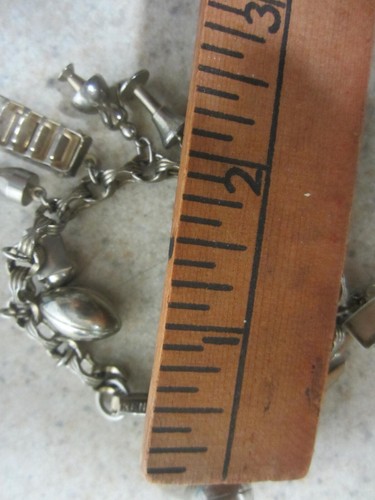 VINTAGE  SIGNED KENT SILVER TONE CHARM BRACELET - Picture 2 of 9