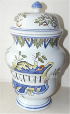 U. ROSATUM POT MEDICINAL COUVERT EN FAIENCE MARQUE : AK