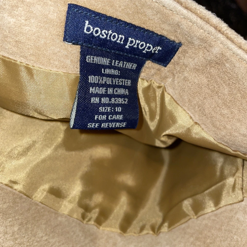 Falda Boston Propia de Gamuza con Costuras para Mujer Talla 10 Forrada Cremallera Tostada Nueva con Etiquetas Foto 3 de 4