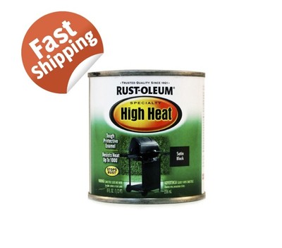 Rustoleum Rust Oleum High Heat Satin Black 236ml Paint Bbq Grill