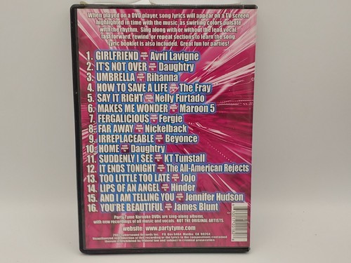 Party Tyme Karaoke: Pop Hits, Vol. 10 [DVD,2007) Umbrella, Fergalicious, etc NM - Picture 2 of 5