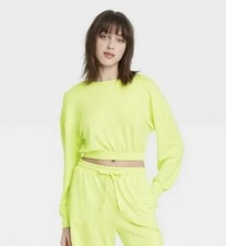 NWT, Colsie Women's Long Sleeve Yellow Cropped Lounge, Lightweight, Size S