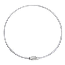 4pcs Stainless Steel Silver Wire Keychain 2x250mm Key Rings Loop Cable