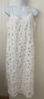 Equipment Femme White Eyelet Lace Layered Silk Sleeveless Dress Medium