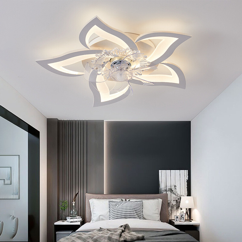 Modern Ceiling Fan with Light LED Multi-Head Flush Mount Lamp